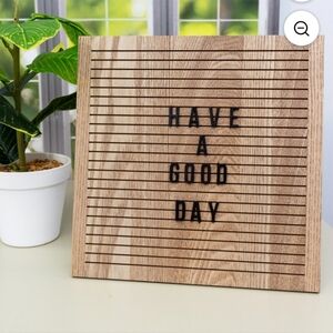 NWT Letter Board Hello Hobby Wooden Slatted Square Panel w/Peg Letters